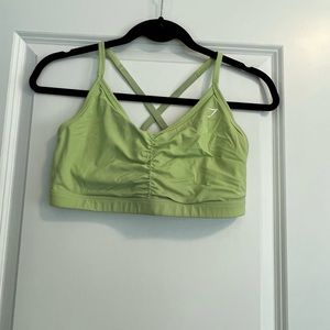 Gym shark ruched training sports bra